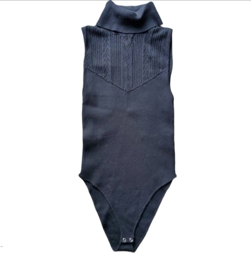 Boho Sleeveless Turtleneck Bodysuit Size Large